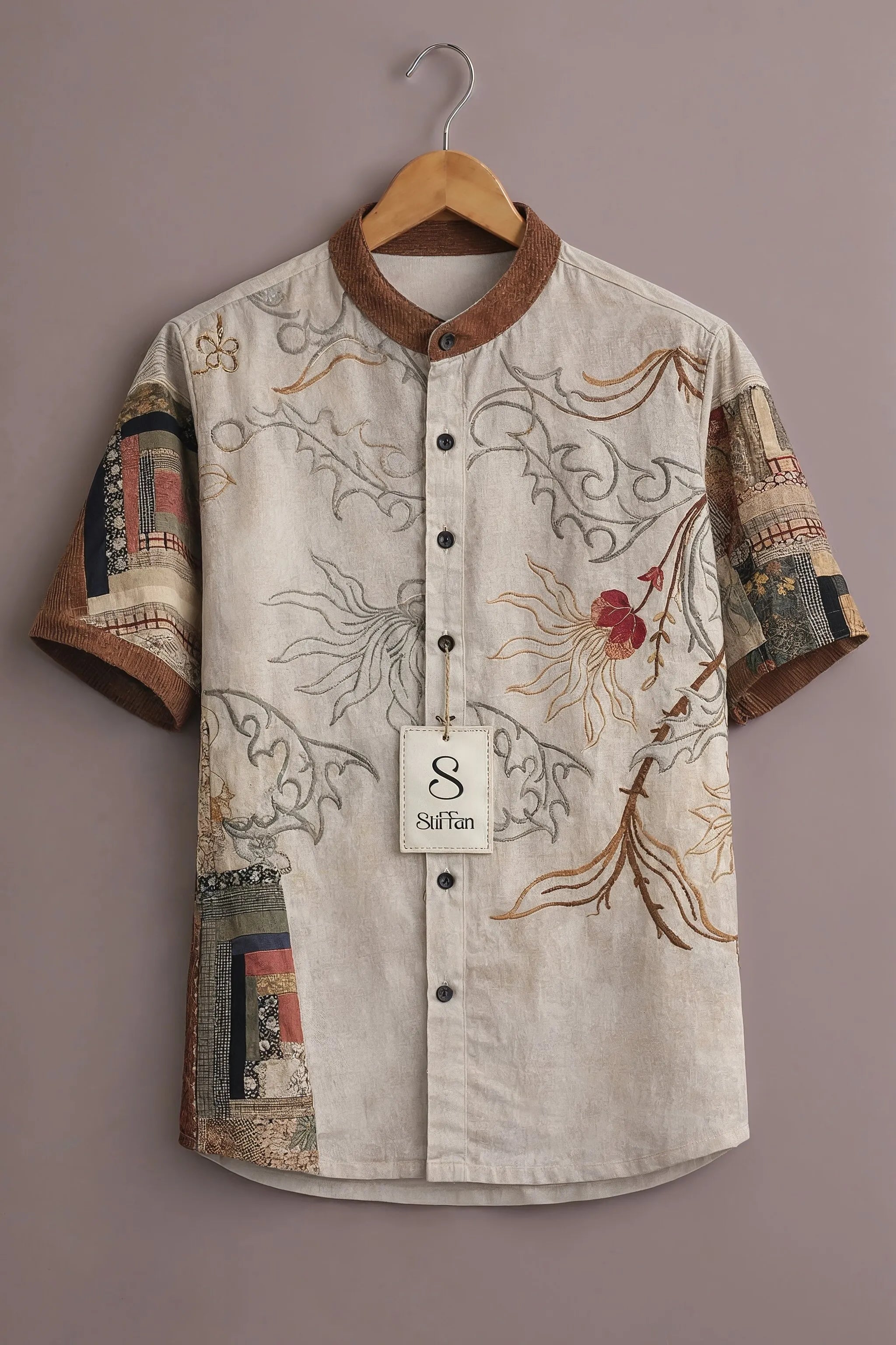 Ivory Artisan Patchwork Ethnic Shirt