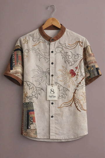 Ivory Artisan Patchwork Ethnic Shirt