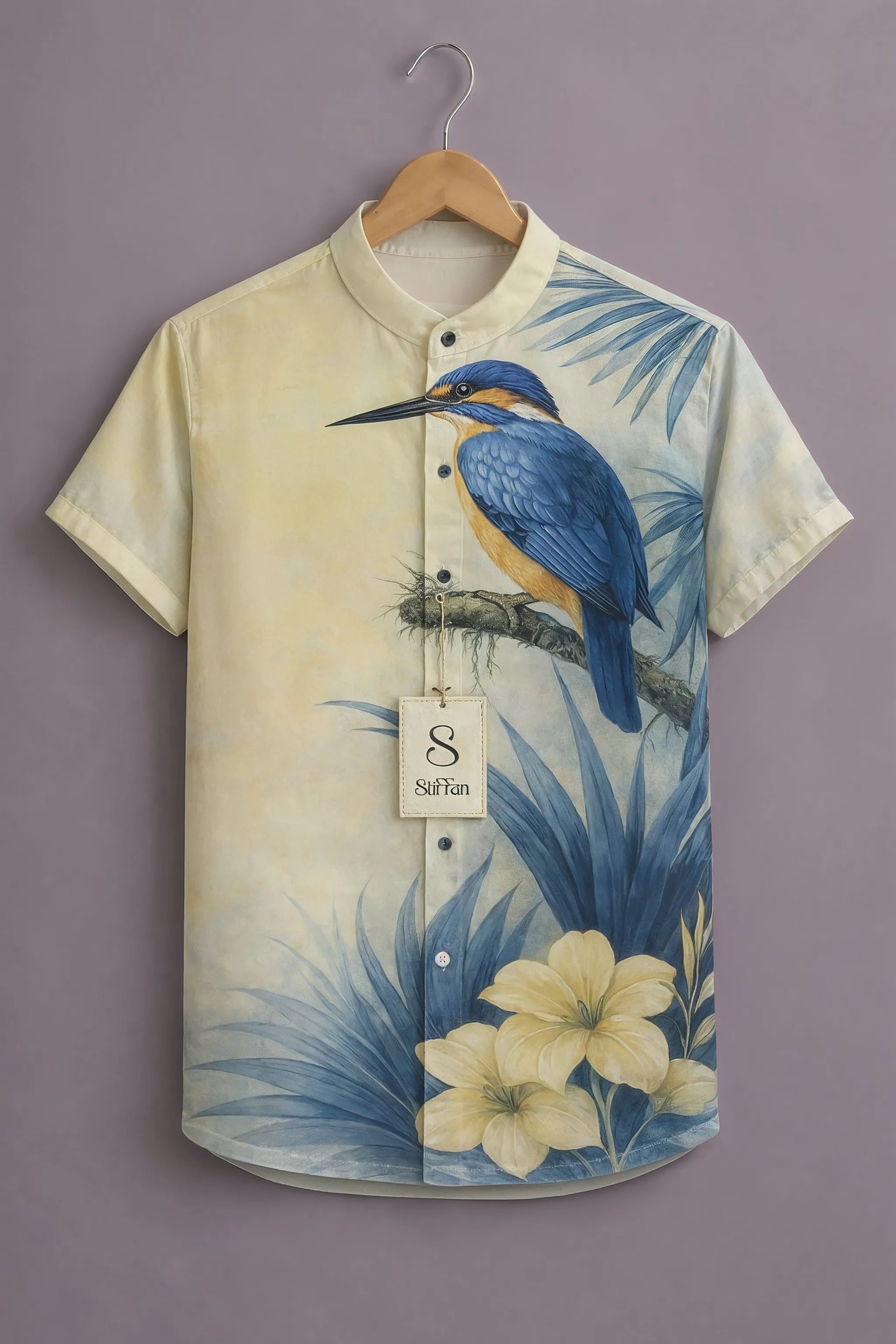 Men's Azure Bird Art Shirtt