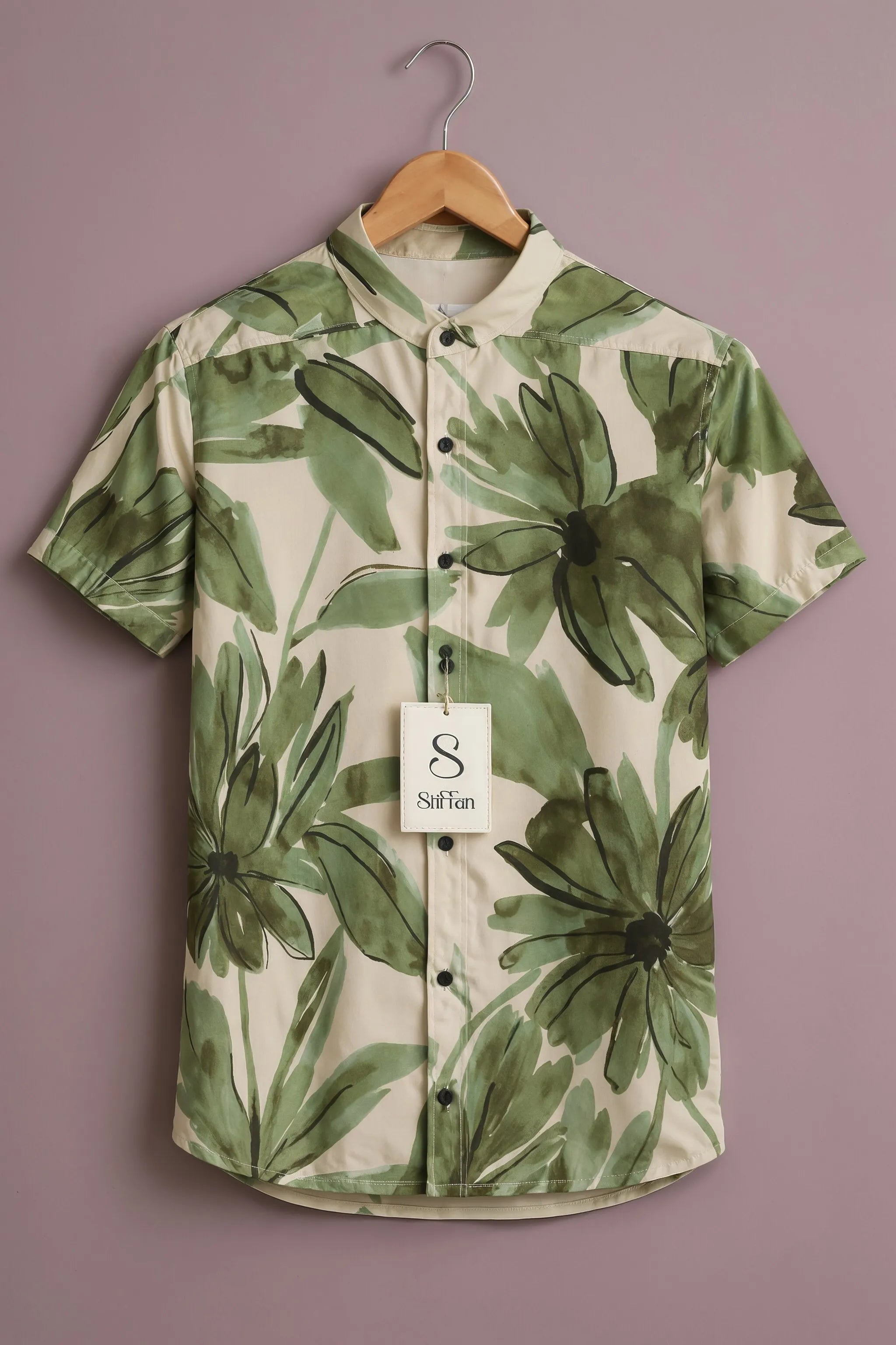Men's Olive Bloom Resort Shirt