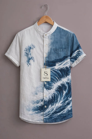 Men's Ocean Crest Split Print Shirt