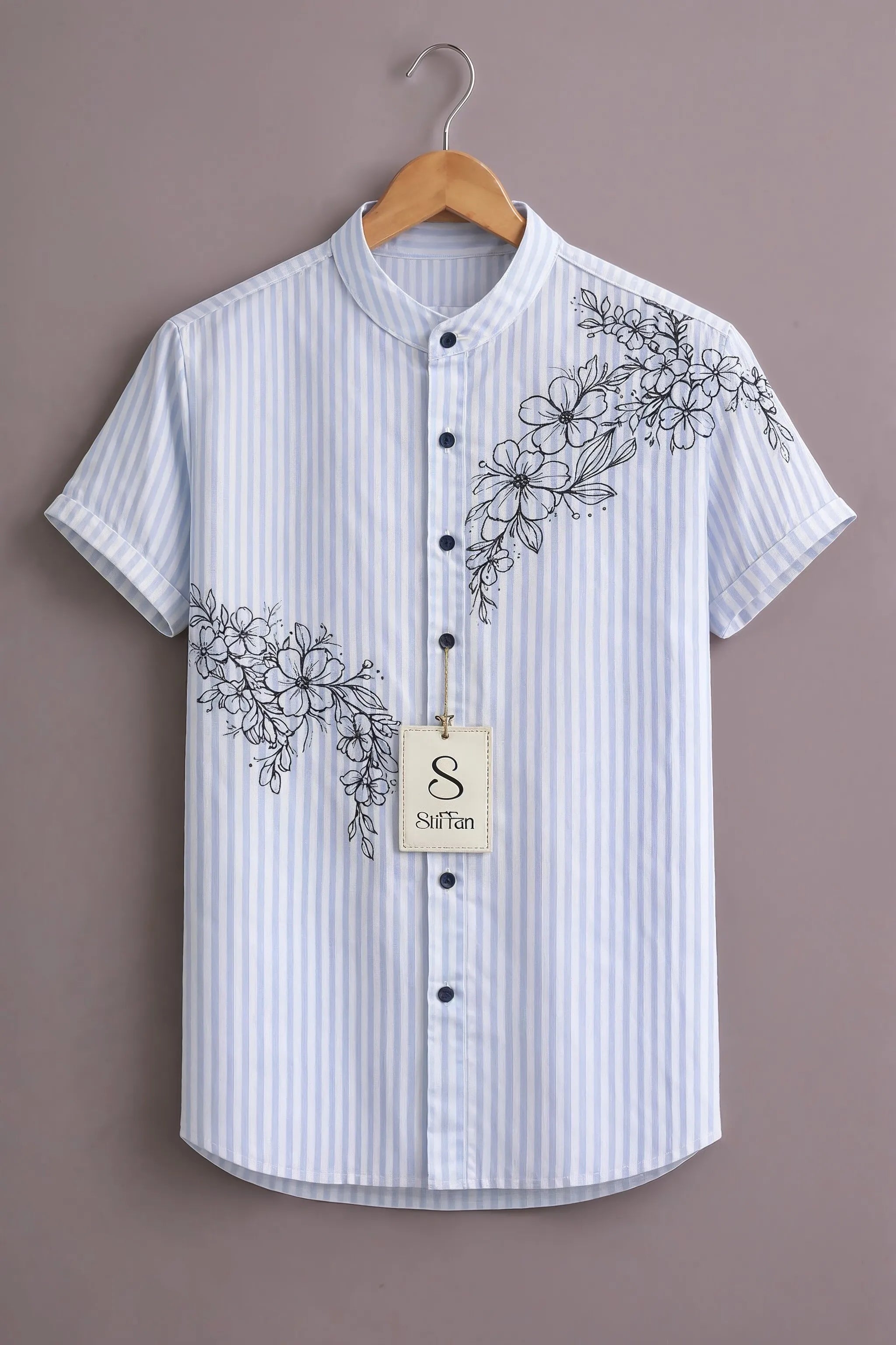 Men's Skyline Floral Stripe Shirt