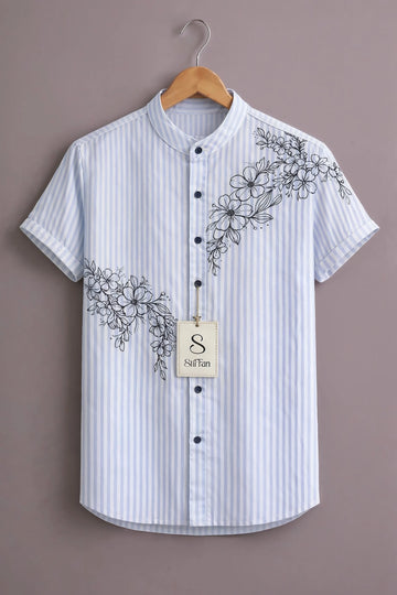 Men's Skyline Floral Stripe Shirt