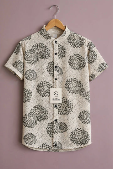 Ivory Olive Ethnic Bloom Shirt