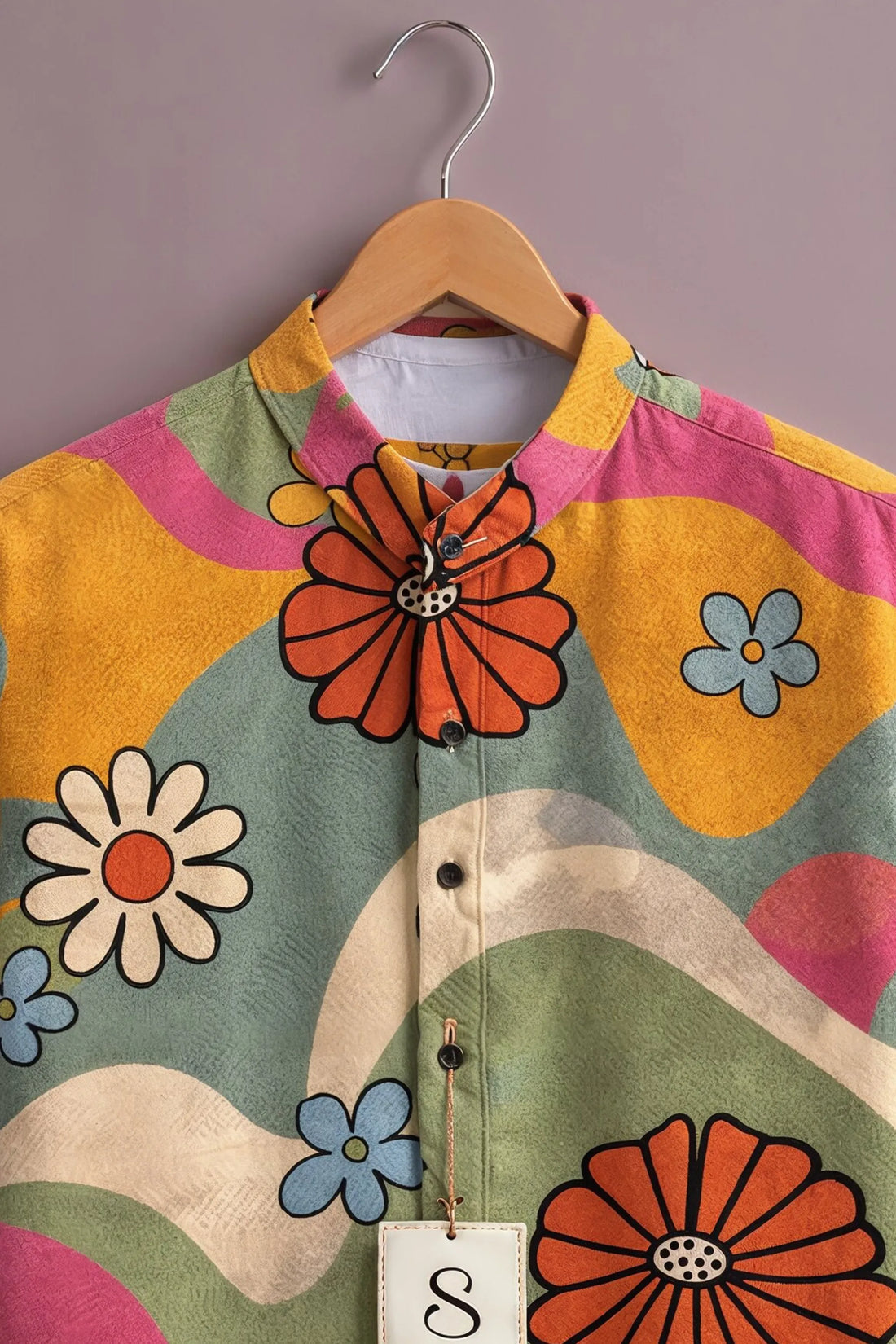 Men's Retro Bloom Printed Shirt