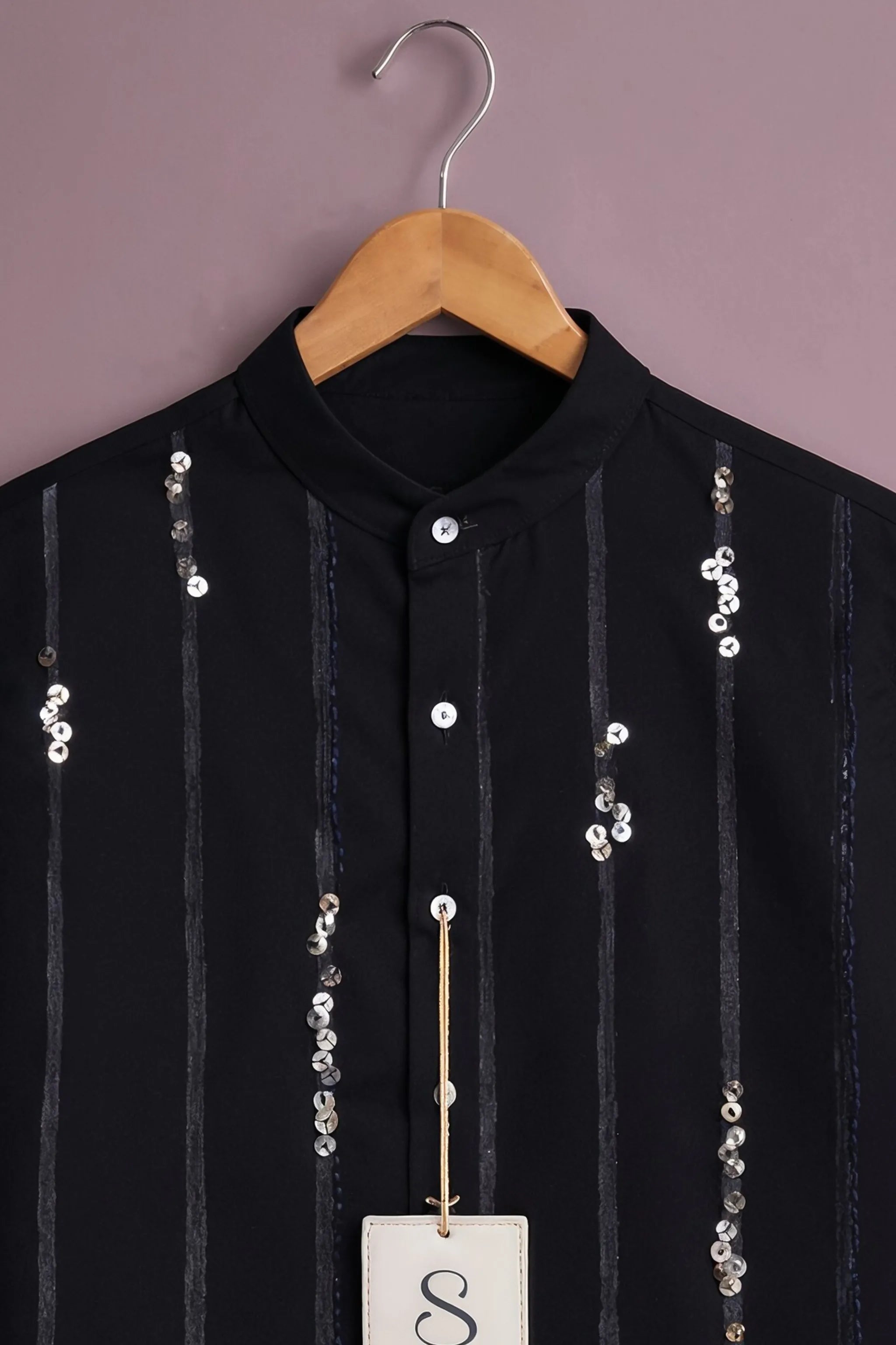 Midnight Sequin Stripe Shirt