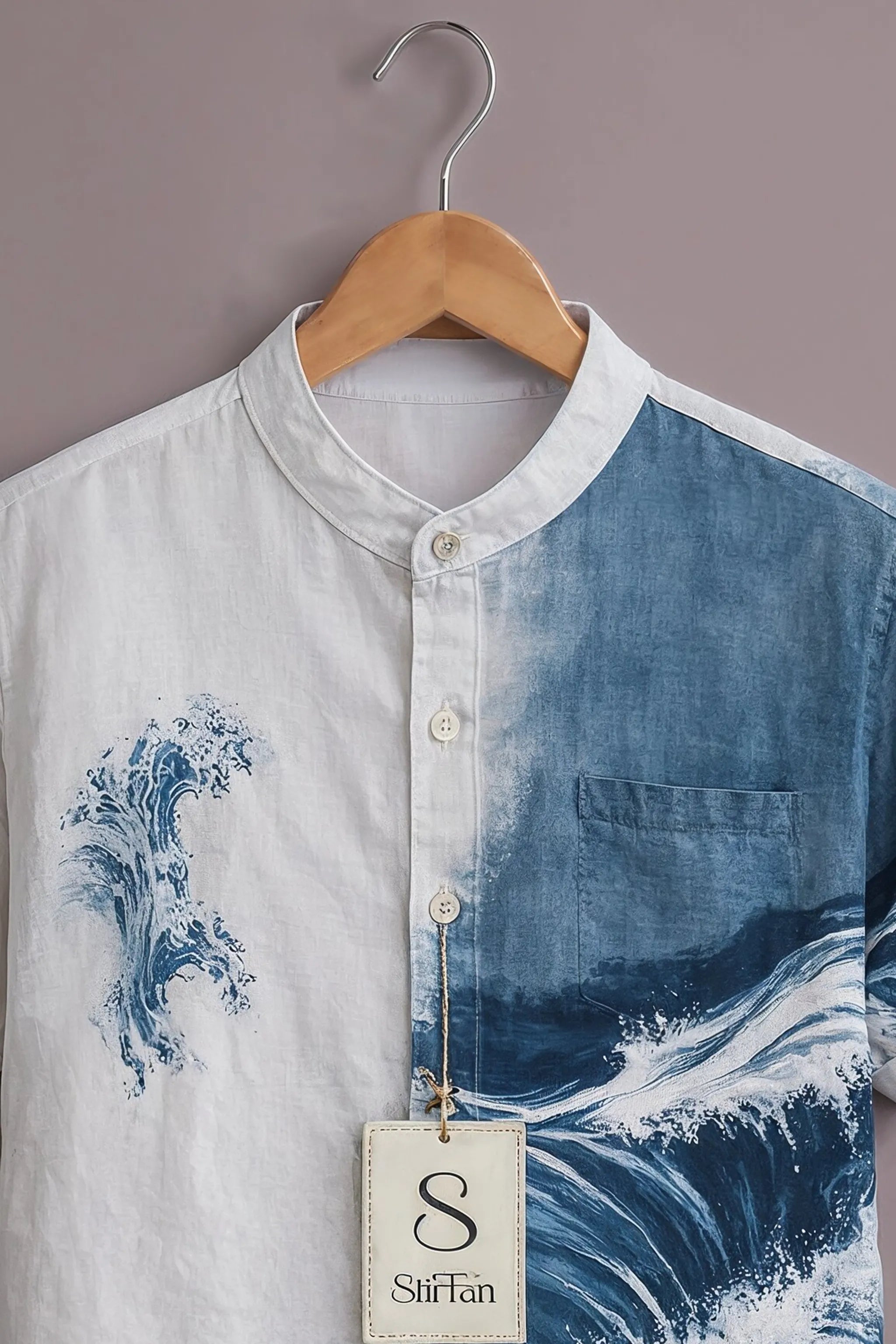 Men's Ocean Crest Split Print Shirt