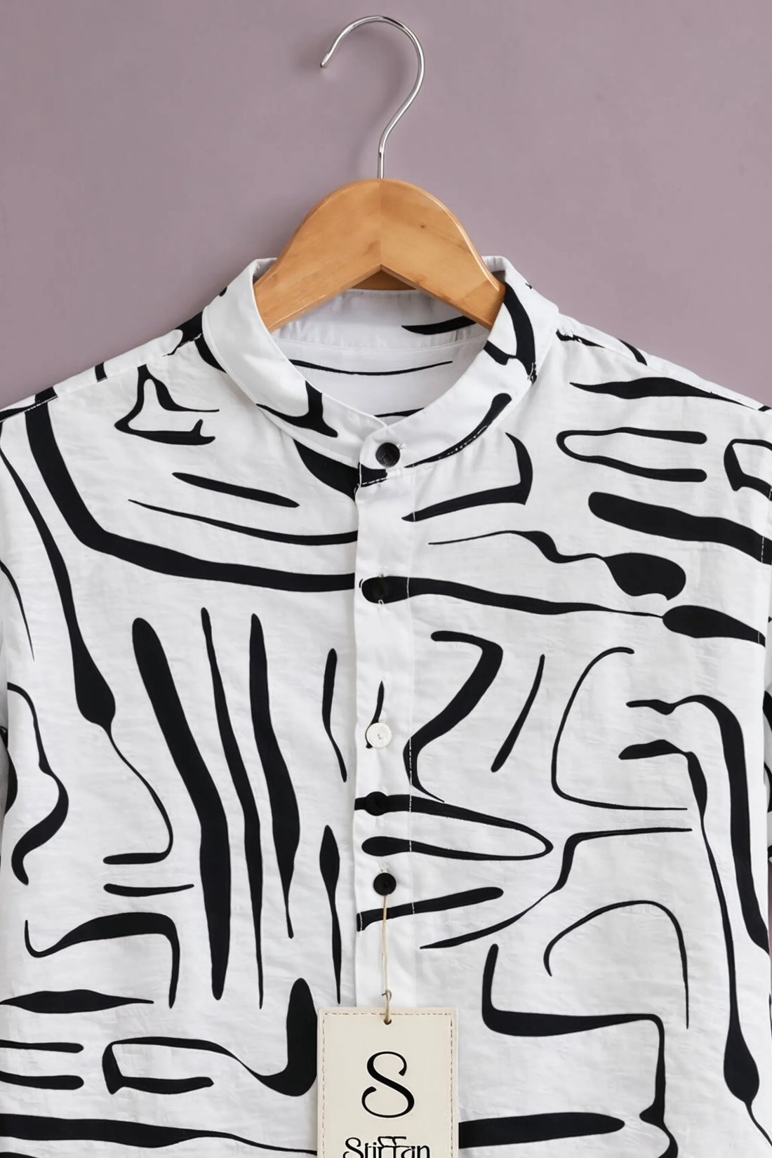 Monochrome Flux Abstract Shirt