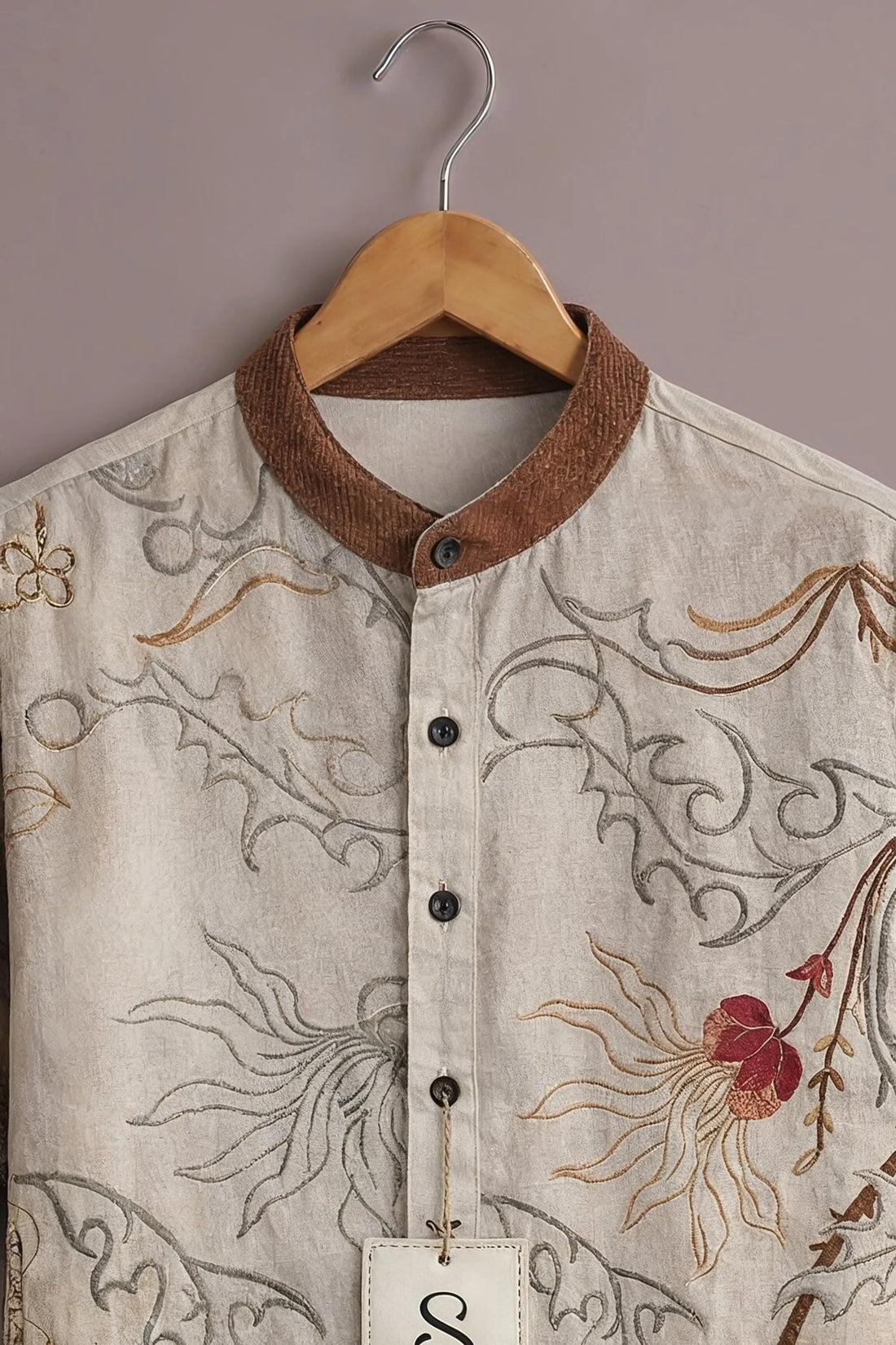 Ivory Artisan Patchwork Ethnic Shirt