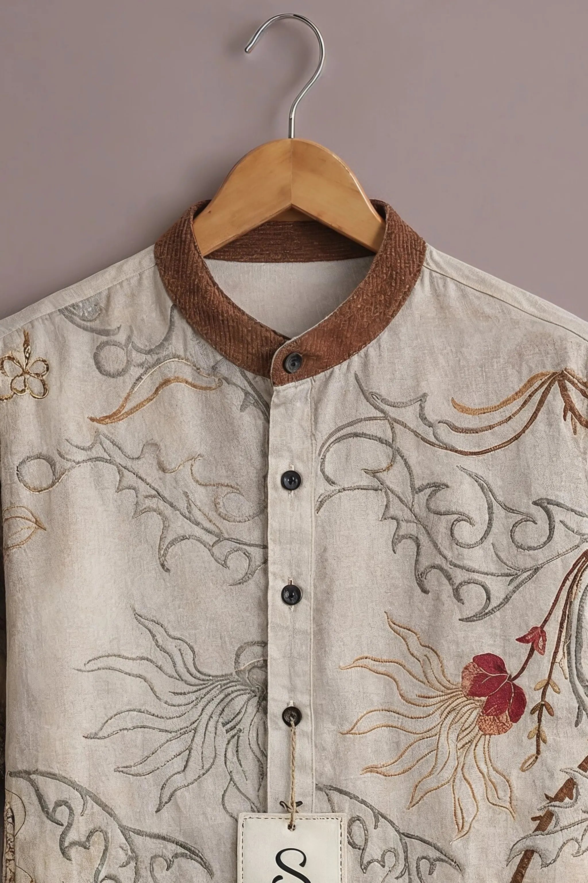 Ivory Artisan Patchwork Ethnic Shirt