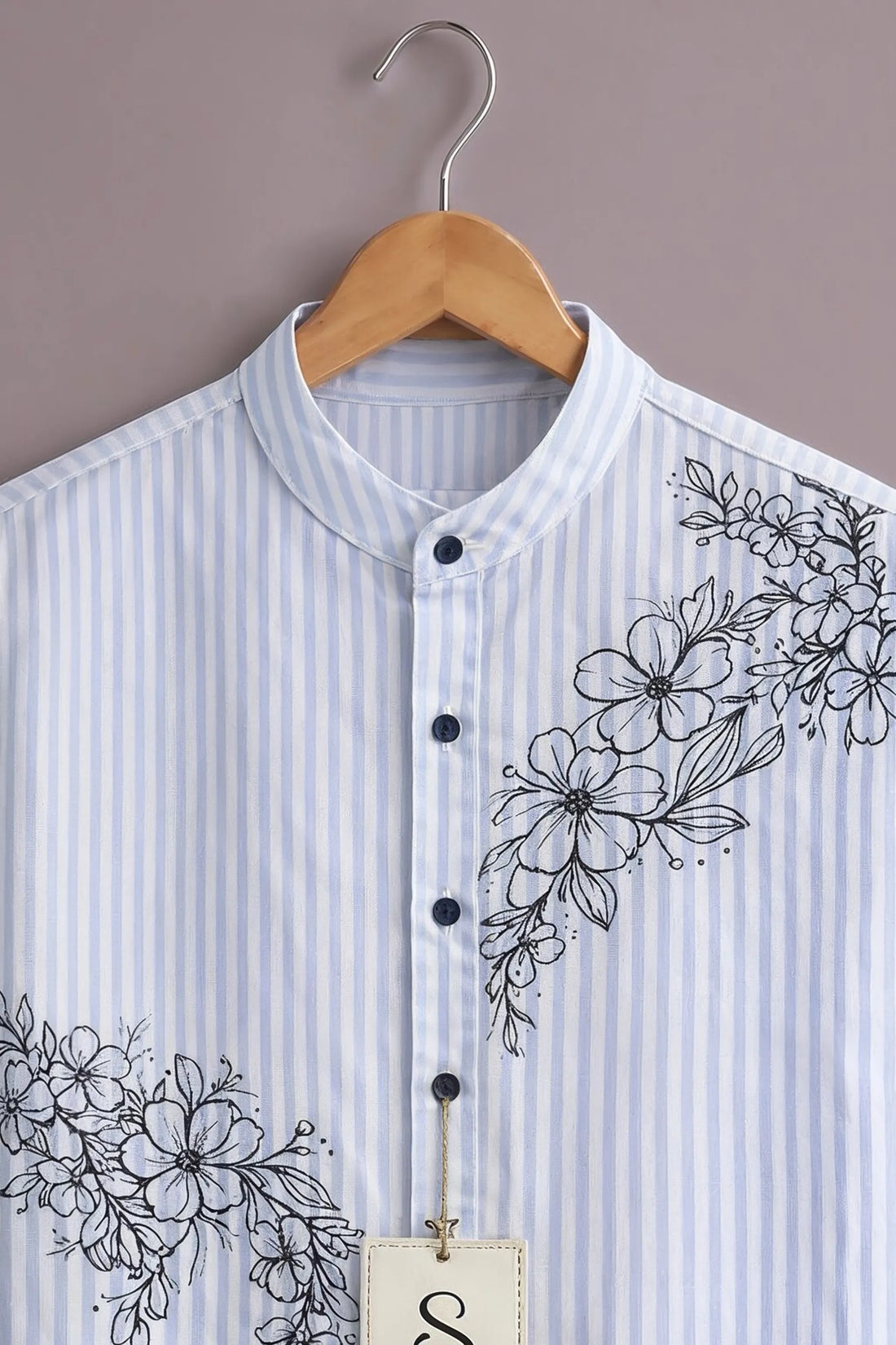 Men's Skyline Floral Stripe Shirt