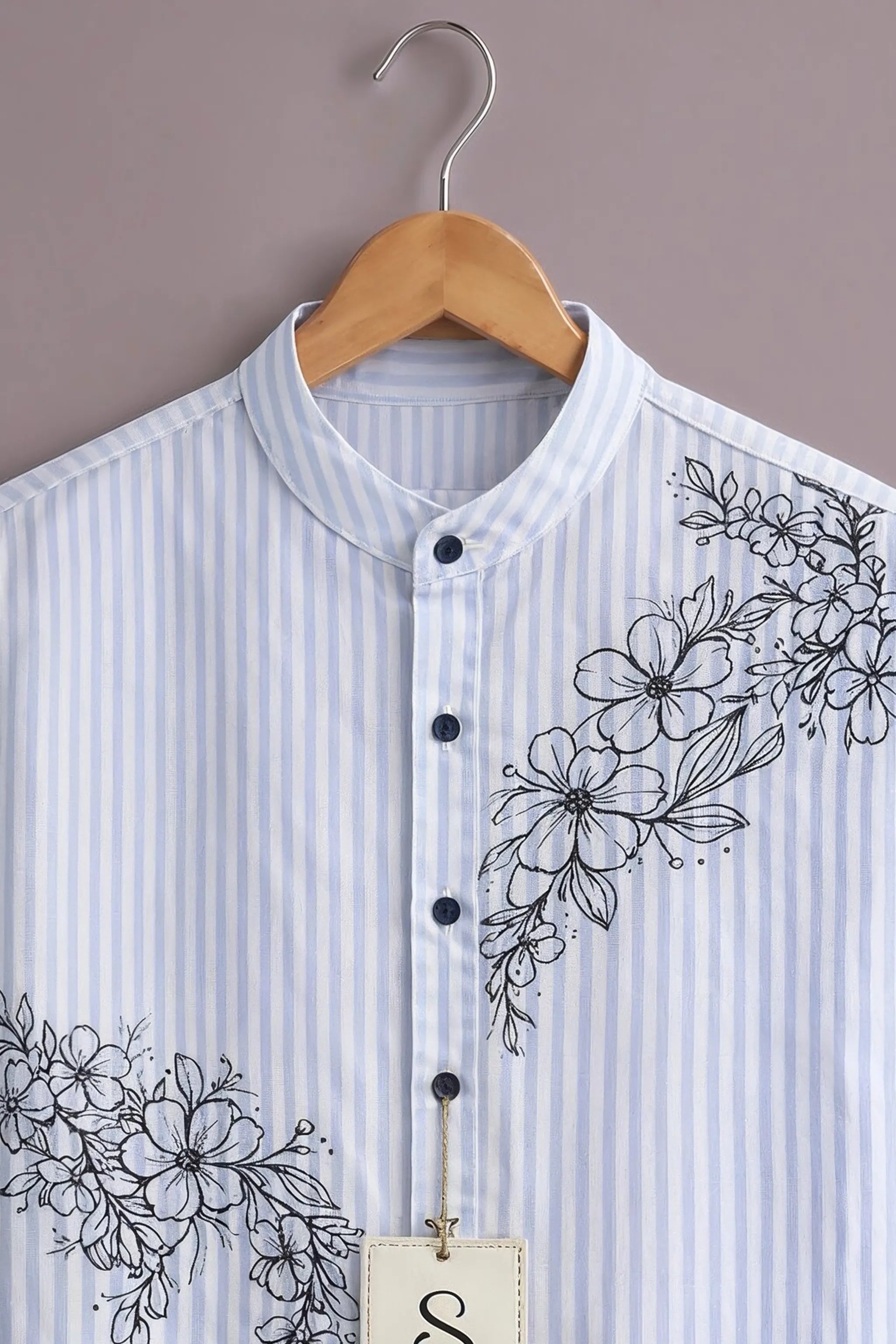 Men's Skyline Floral Stripe Shirt