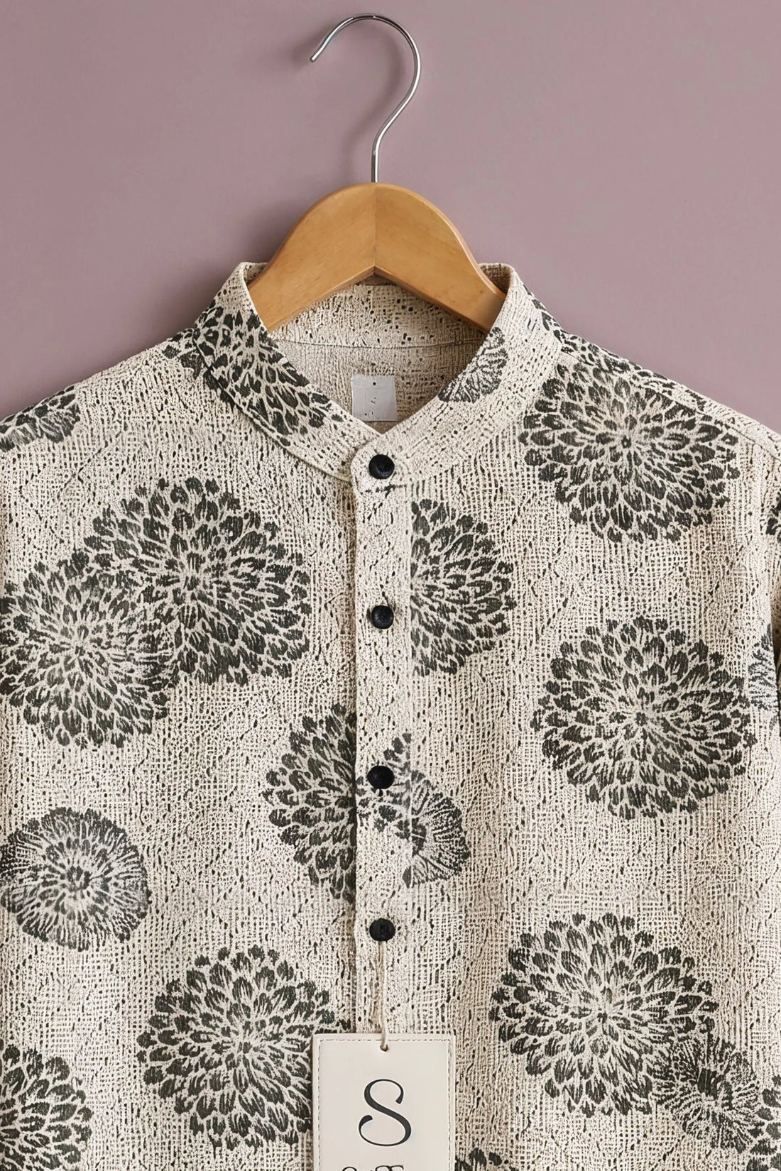 Ivory Olive Ethnic Bloom Shirt
