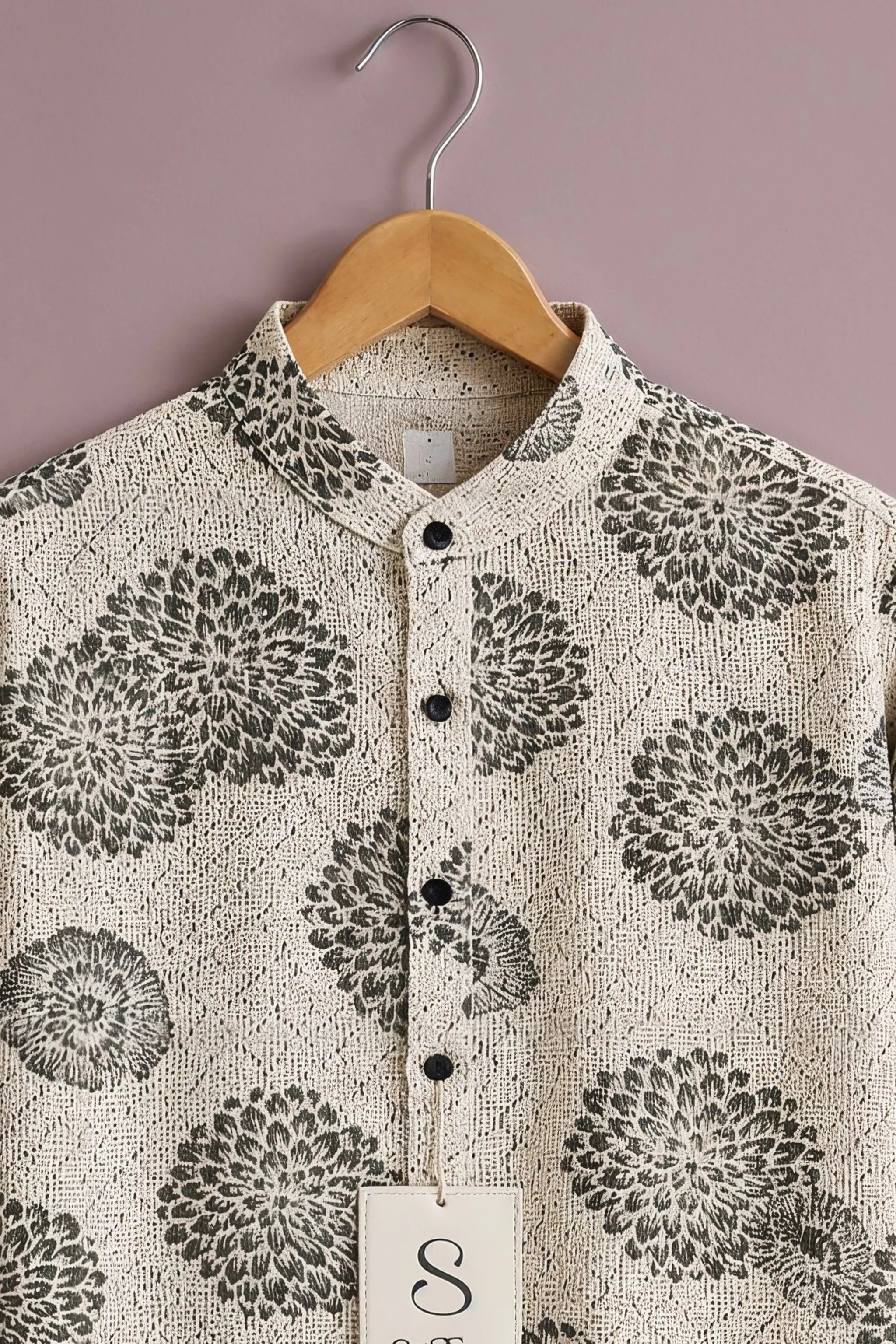 Ivory Olive Ethnic Bloom Shirt