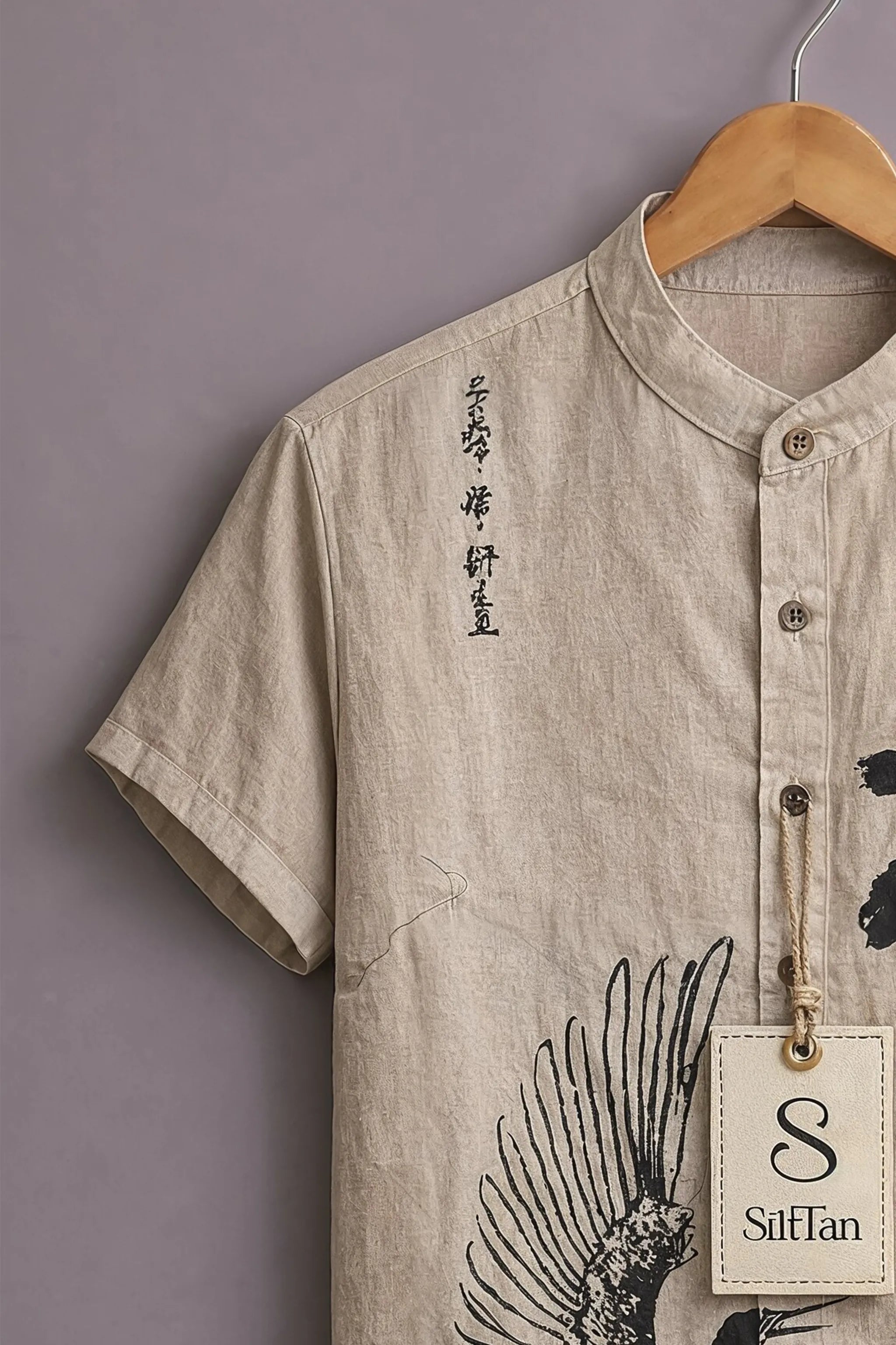 Zen Crane Calligraphy Shirt