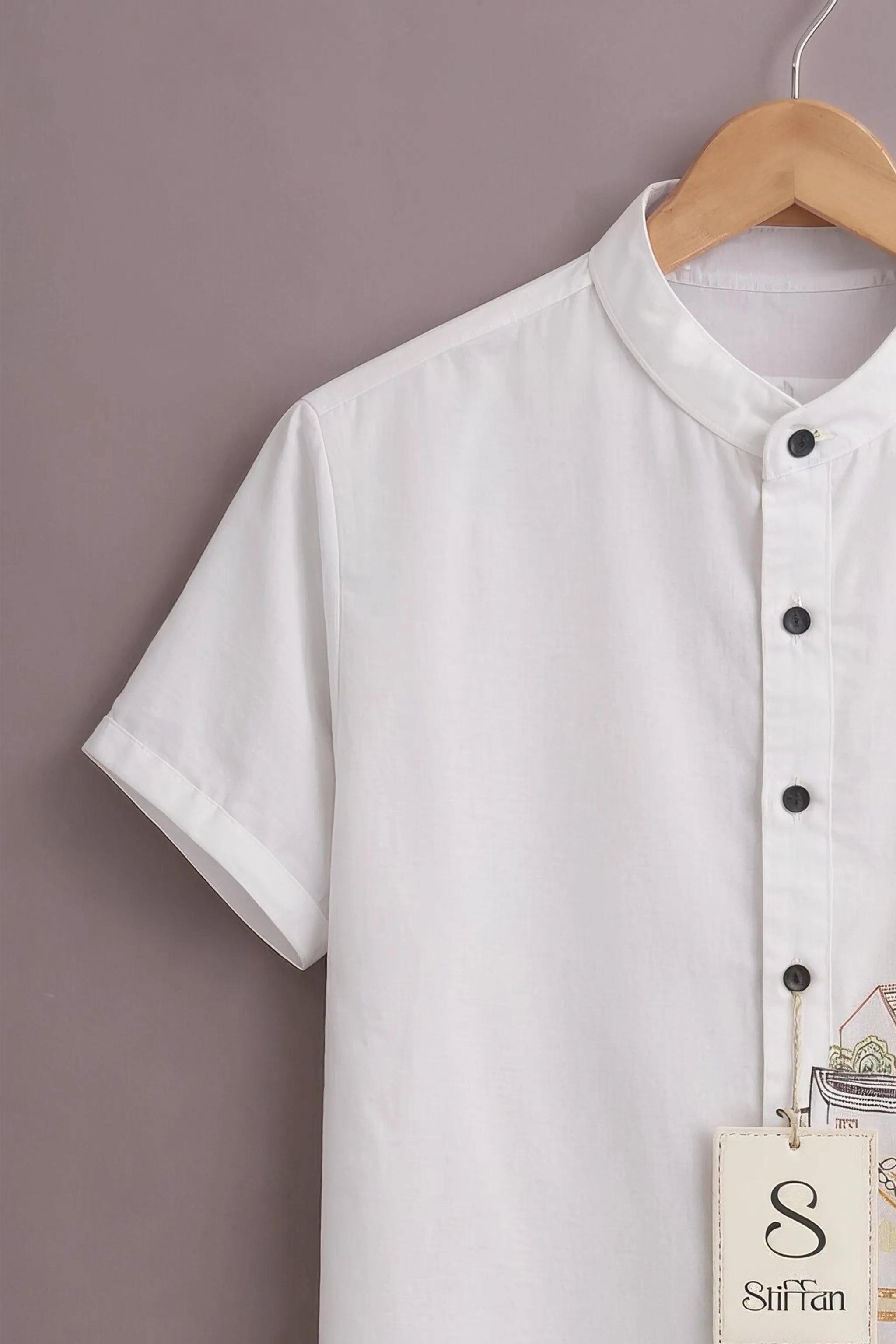 Ivory Urban Sketch Panel Shirt