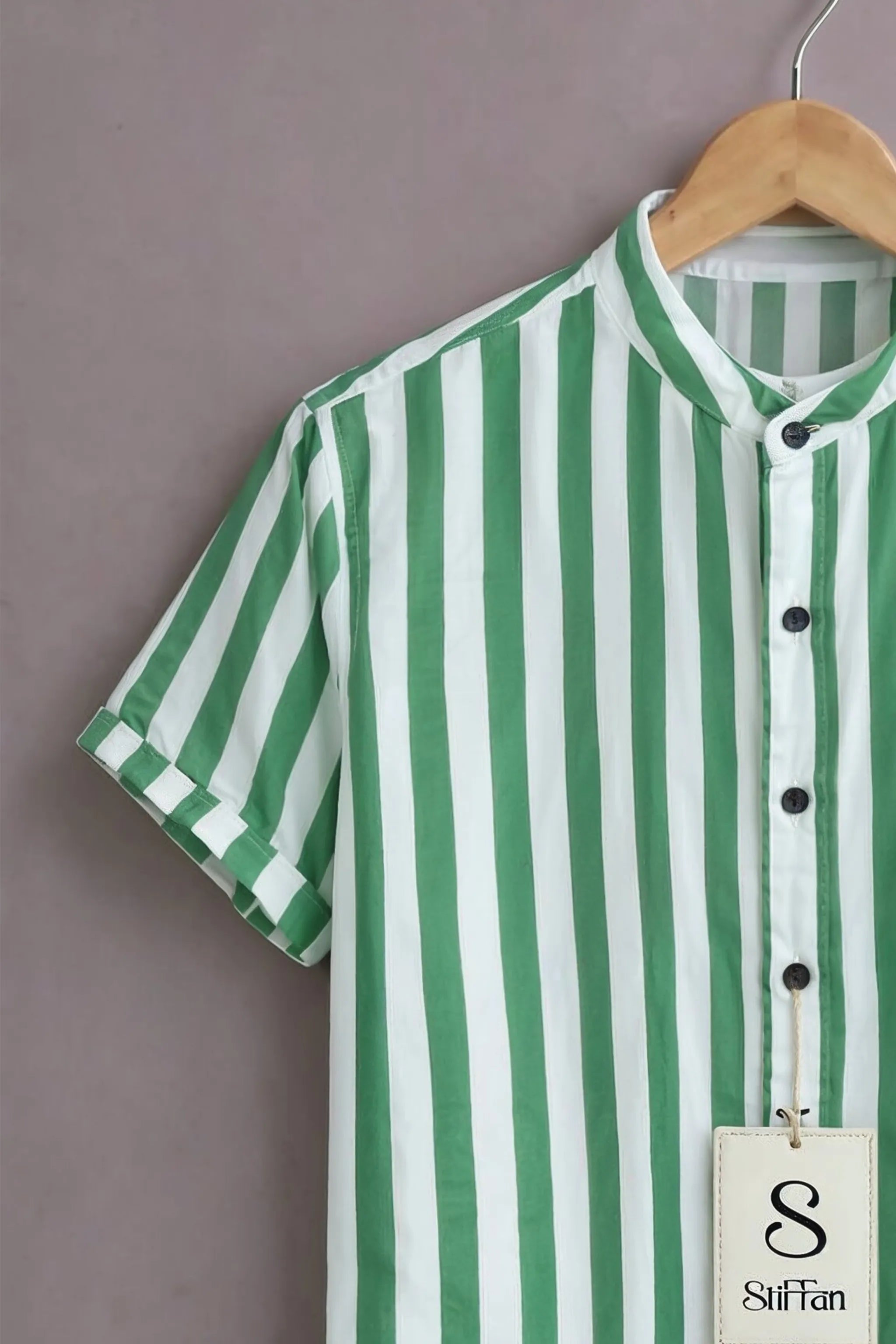 Men's Emerald Vertical Stripe Shirt