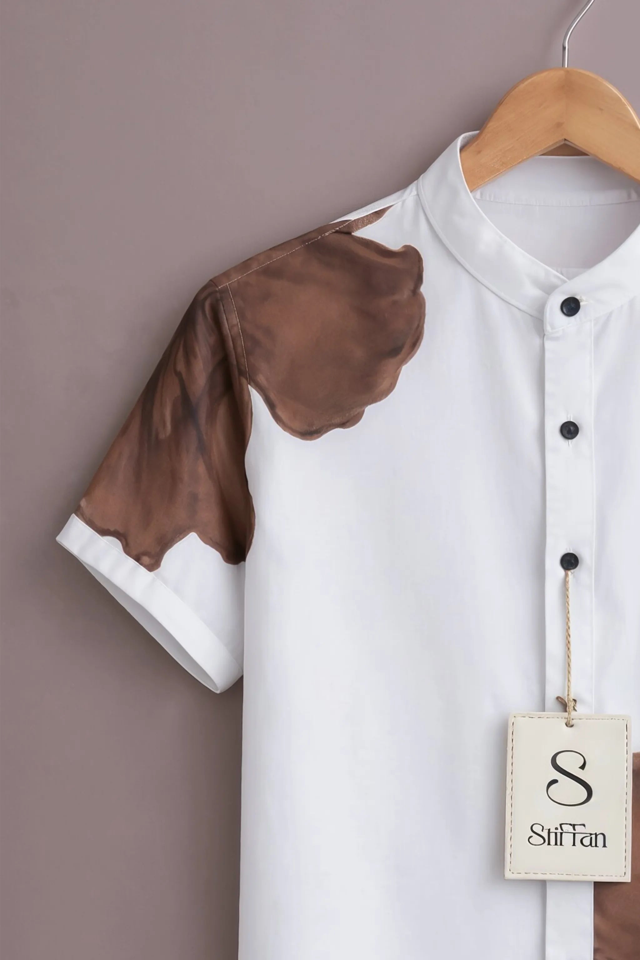 Ivory Mocha Bloom Shirt