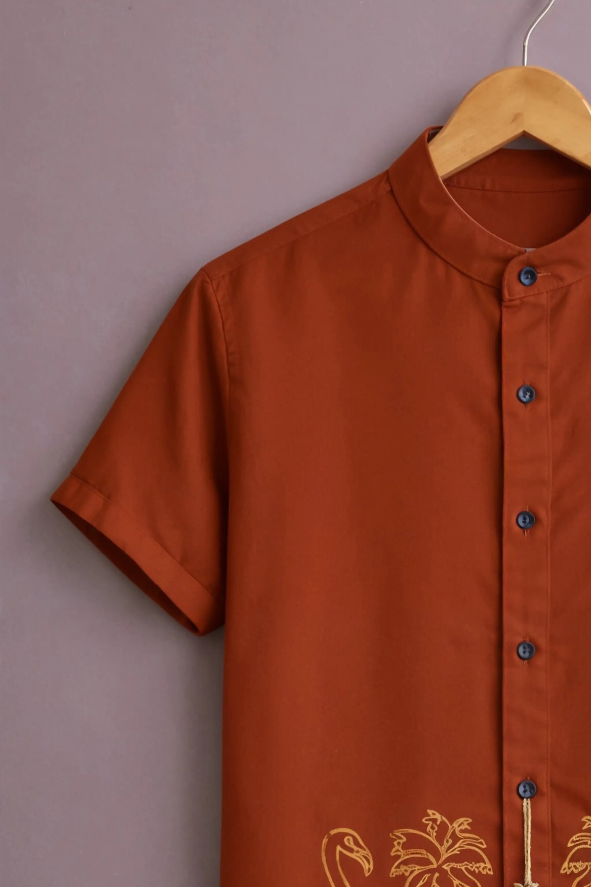 Men's Rust Flamingo Art Shirt