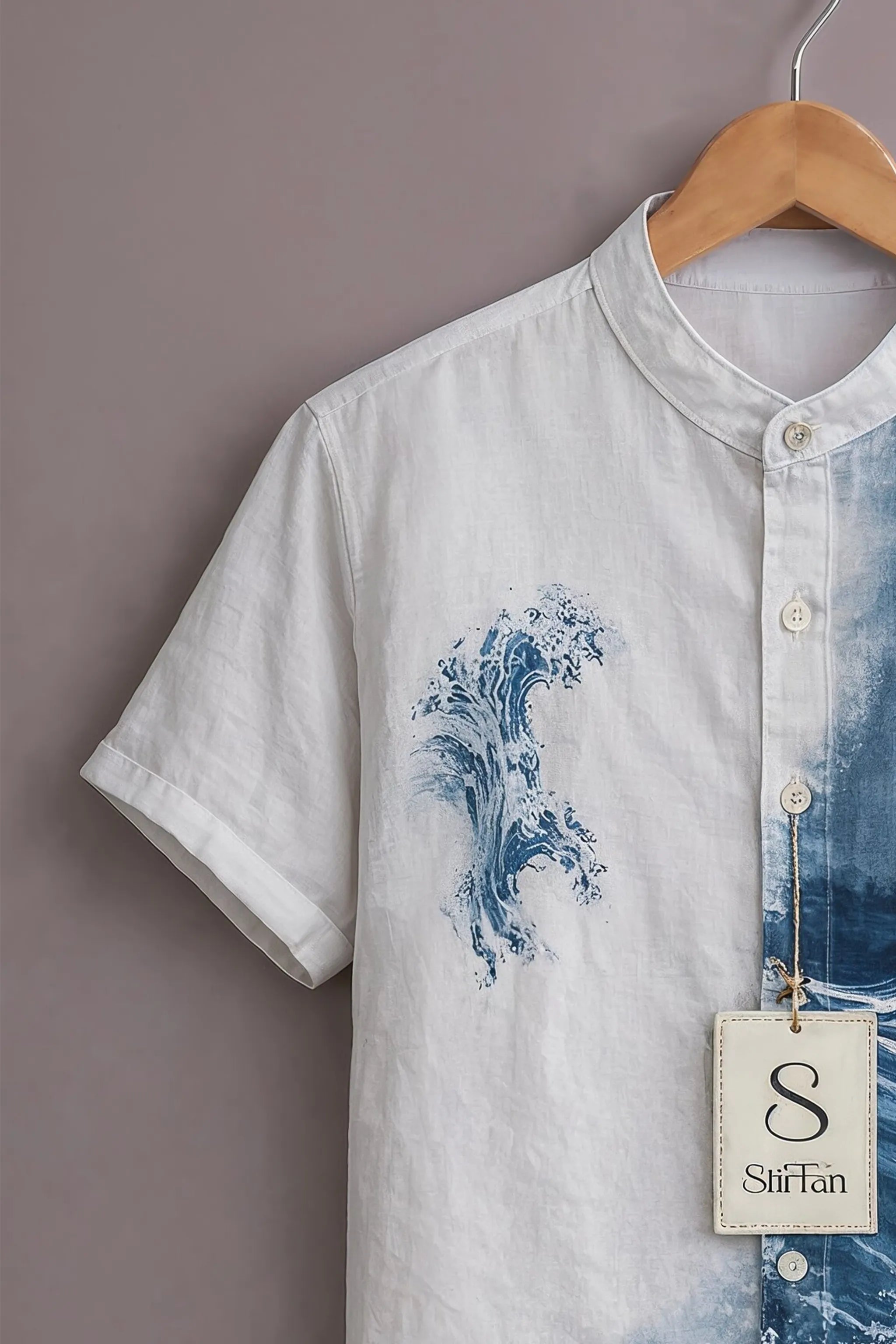 Men's Ocean Crest Split Print Shirt