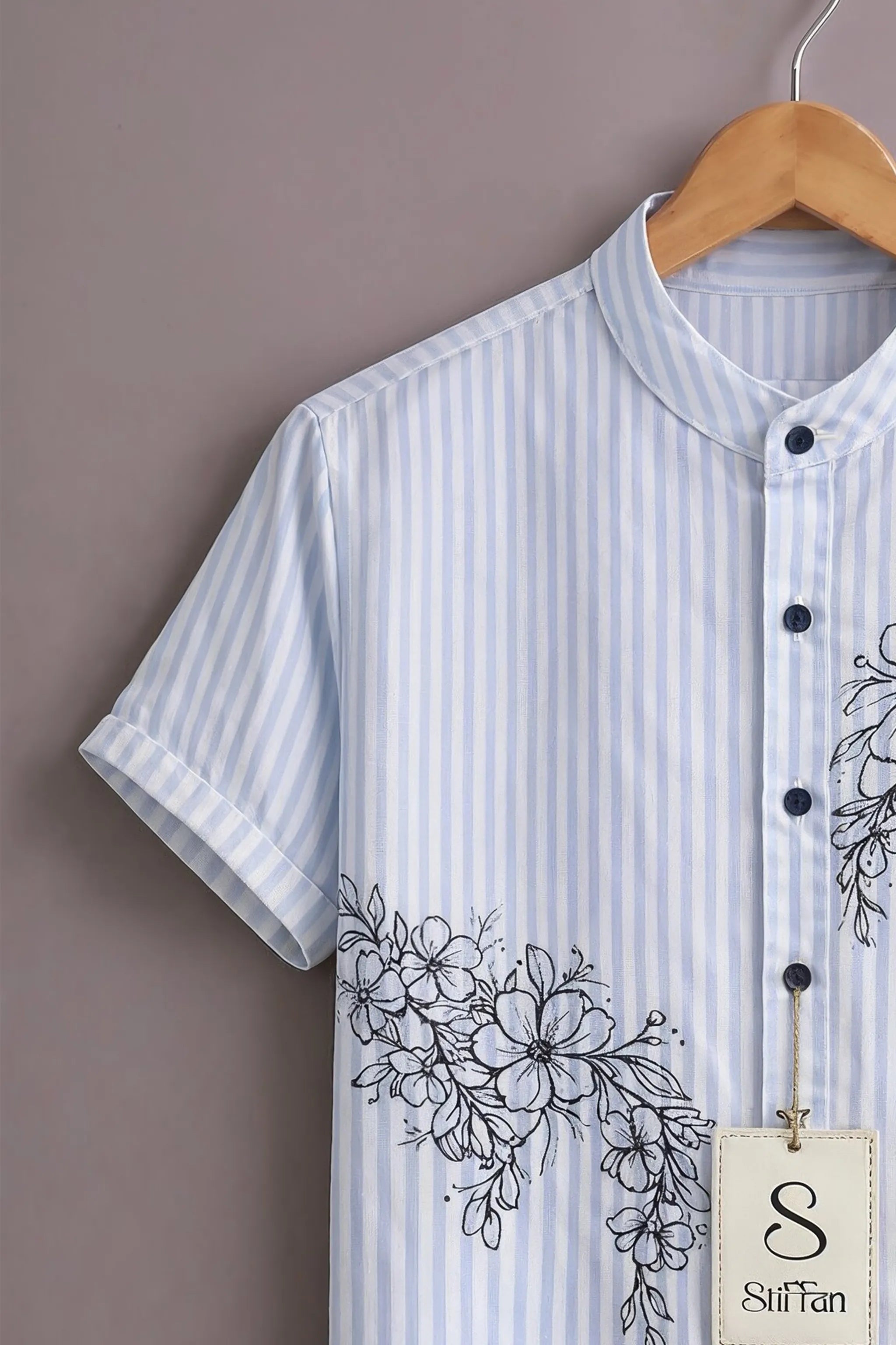 Men's Skyline Floral Stripe Shirt