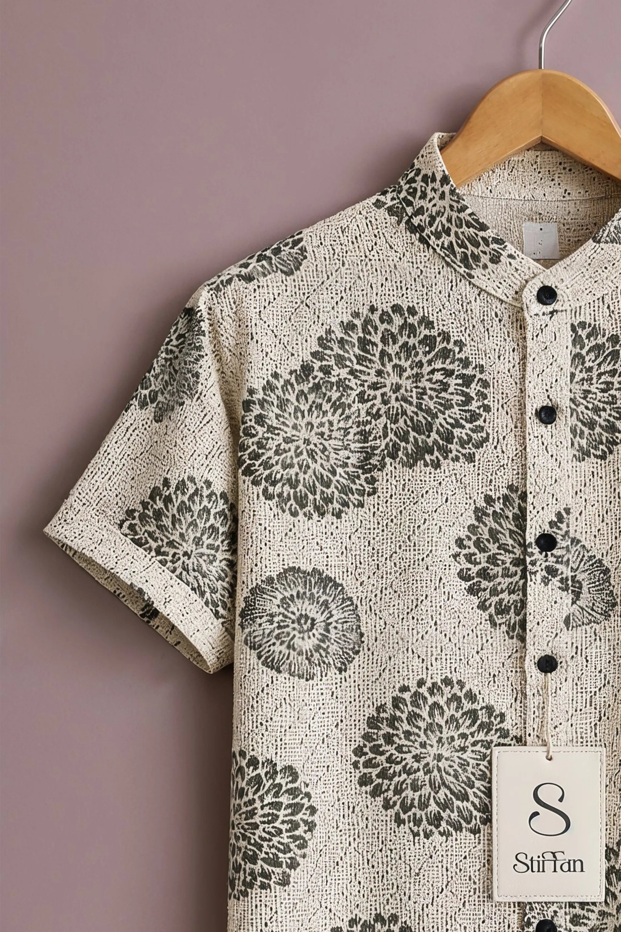Ivory Olive Ethnic Bloom Shirt