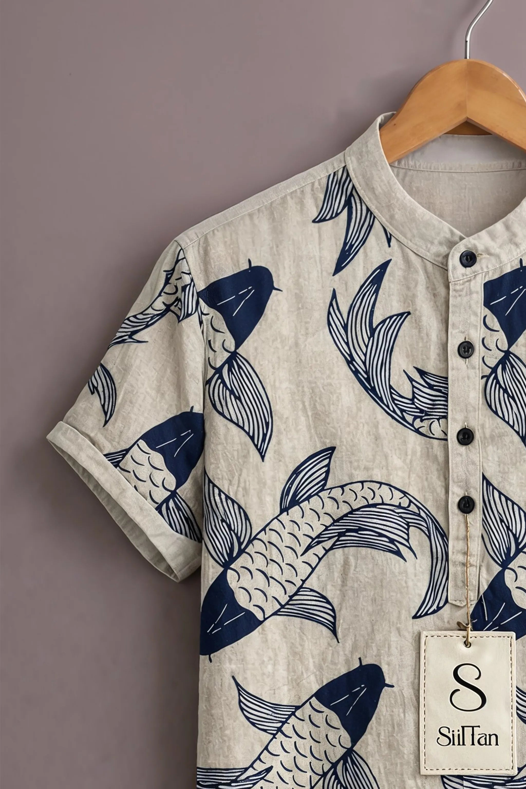 Men's Indigo Koi Heritage Shirt