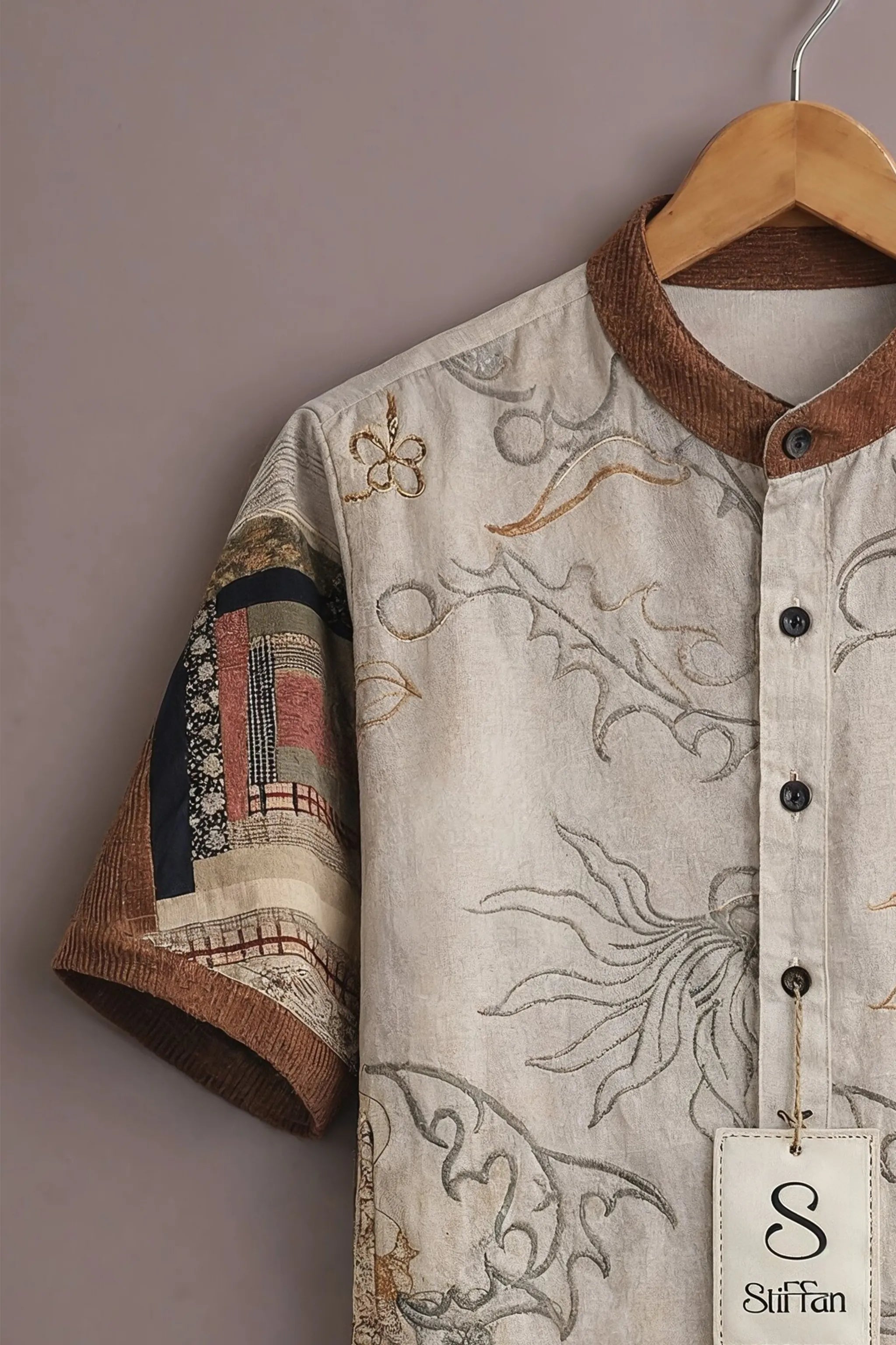 Ivory Artisan Patchwork Ethnic Shirt